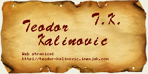 Teodor Kalinović vizit kartica